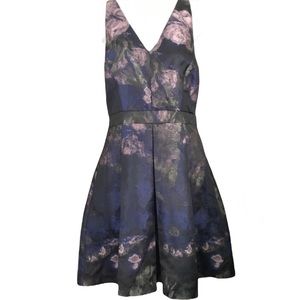 Adelyn Rae Floral A-Line Cocktail Mini Dress